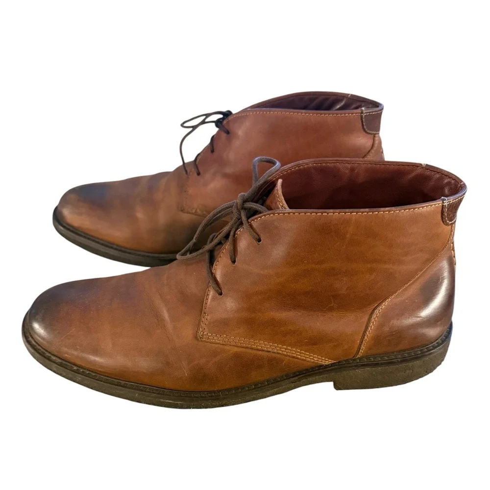 Johnston & Murphy Copeland Chukka Boots Mens Size 10 Tan Brown Tumbled Leather